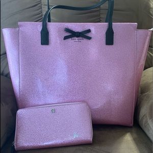 Kate Spade Sparkle Pink Bag & Wallet